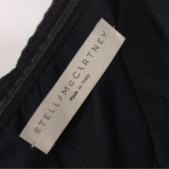 STELLA McCARTNEY ITALY MADE 100% SILK Women Mini Dress Black Strapless Size 40 - Picture 3 of 9